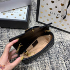 GGマーモント ミニ 16.5cm ブラック カーフスキン ゴールド金具