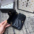 GGマーモント ミニ 16.5cm ブラック カーフスキン ゴールド金具