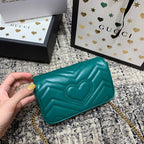 GGマーモント ミニ 16.5cm ターコイズ カーフスキン ゴールド金具