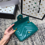 GGマーモント ミニ 16.5cm ターコイズ カーフスキン ゴールド金具