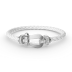 [⭐JeweliWhal]FORCE LARGE HORSESHOE HALF DIAMOND BRACELET SILVER